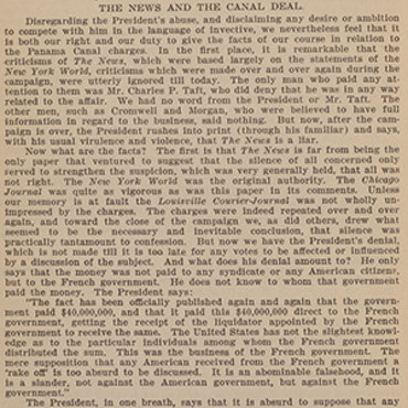 'The News' Defends Panama Canal Coverage, 1908 teaser