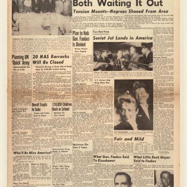 This Memphis paper describes the uneasy atmosphere outside Central High School the day after black students were denied entry.