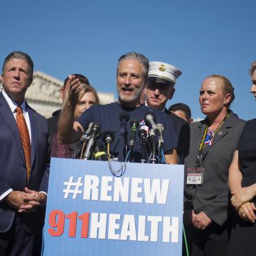 Jon Stewart Rallies With FDNY