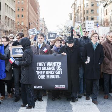 People marching.